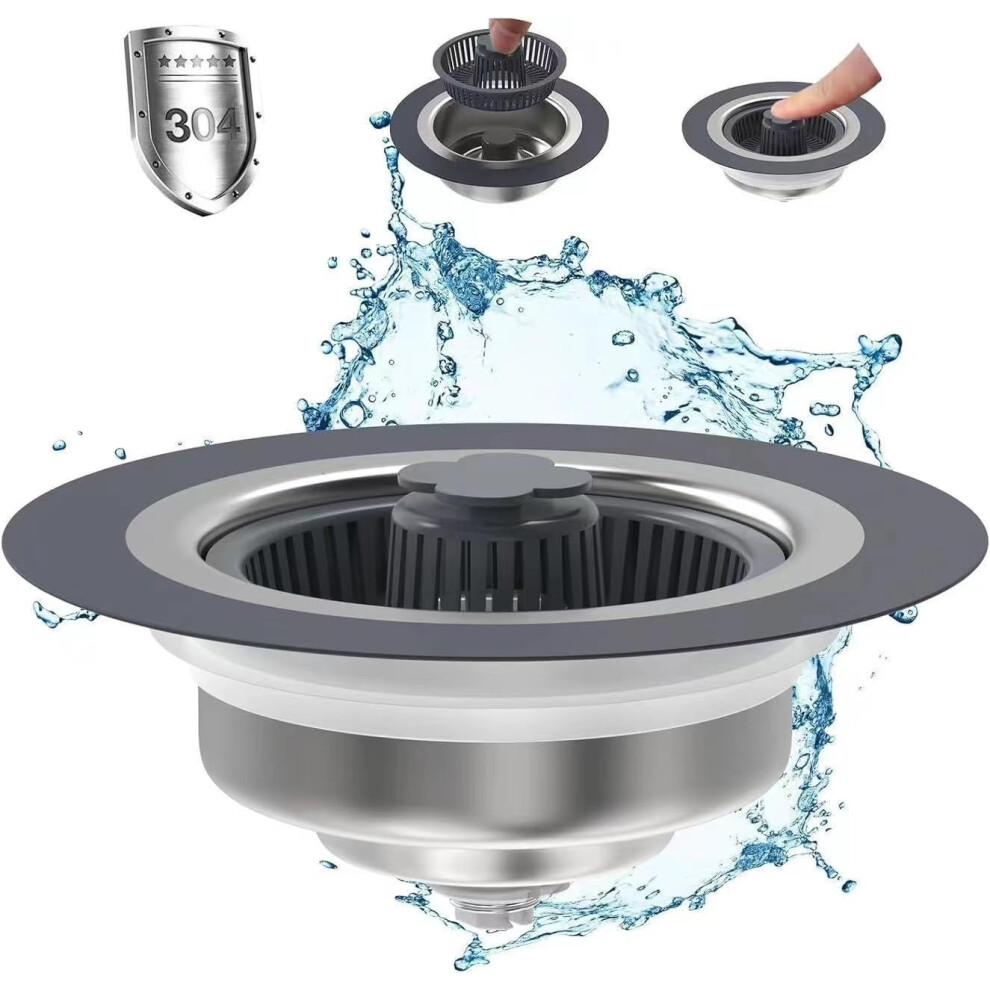 Universal Kitchen Sink Strainer Stopper 3 In 1304 Stainless Steel Brass Material 820064789082