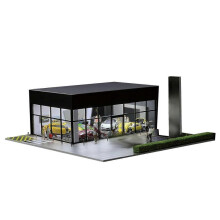 (A) 1/64 Diorama Car Garage Model LED Lighting City Building Backdrop Scene Model
