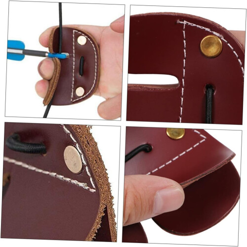 2 Pcs Archery Protective Gear Finger Pad Imitation Cowhide Finger Guard 2