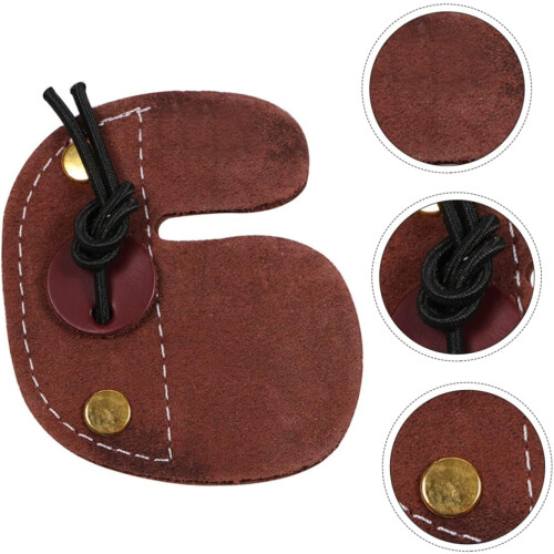 2 Pcs Archery Protective Gear Finger Pad Imitation Cowhide Finger Guard 1