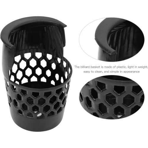 6Pcs Billiard Ball Storage Pockets, Plastic Pool Table Web Baskets with Drop Net Bag, Essential Billiards Accessory 1