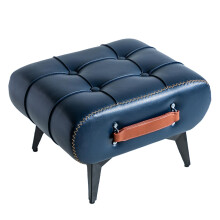 Small Footstool Ottoman Stylish and Functional Faux Leather Footrest for Extra Seating in Living Room, Entryway, or Office