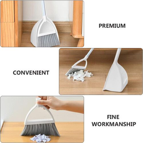 Kitchen Handheld Vacuum Dustpan Broom Set Stand Up Dustpans Handle Upright 2