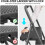 4 Step Ladder, Foldable Step Stool, Steel Folding Stool for Household Garage Storage (Black) 4