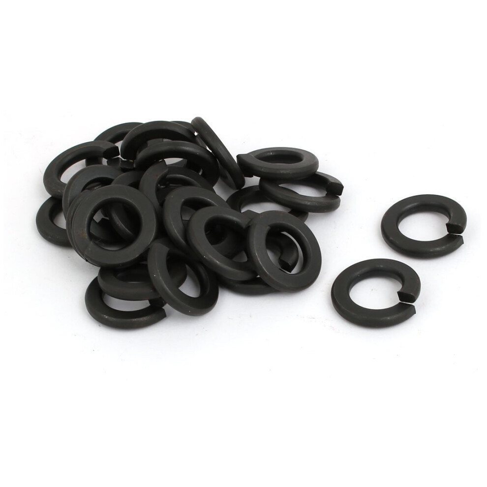IIVVERR 30pcs 9/16-inch Inner Dia Carbon Steel Split Lock Spring Washer Gasket Black-image-OPC-PHXW57Y-NEW