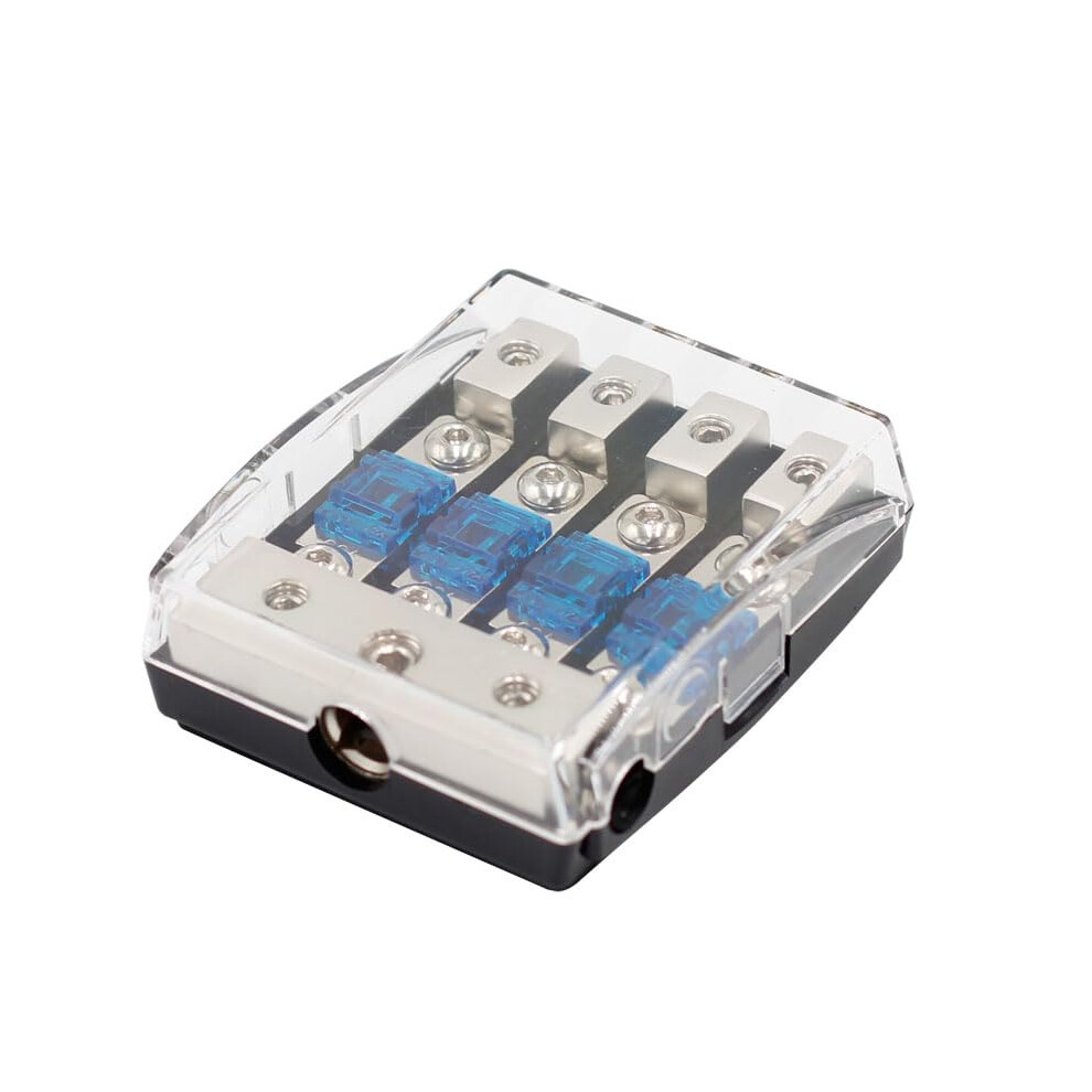 4 Way Afs Mini Fuse Holder 60A 0/2/4 Gauge Input 4/6/8 Gauge Output Copper Fuse Distrib 940534693111