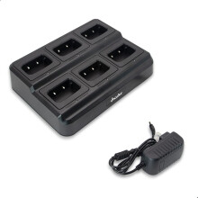 6-Way Charger Multi-Unit Walkie Talkie Charger Organizer with 6 Charging Dock - Quick Charge for Baofeng BF-888S, Pxton PX-888S, Arcshell AR-5, A-8S
