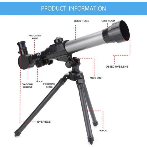 Telescopes for Beginners, 60mm HD Refractor Telescope for Astronomy Starter Scope with Adjustable Tripod, High Magnification (Assorted Color) 1