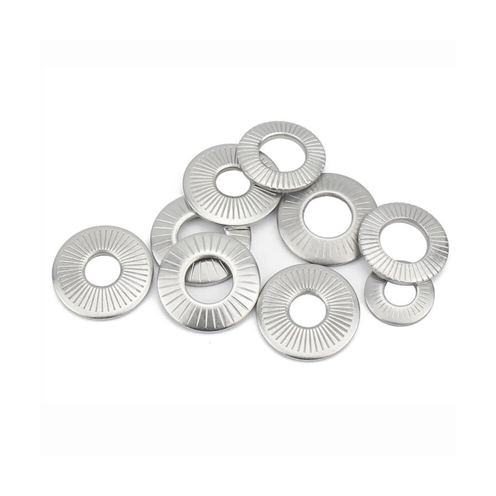 2/50Pcs A2 304 Stainless Steel Disc Spring Serrated Lock Washer M3 M4 M5 M6 M8 M10 M12 M16 Conical Knurled Elastic Gasket(10Pcs M10) 940534694316