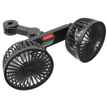 Car Backseat Fan, Dual Car Clip Fans 360 Degree Rotatable 3 Speeds 5V/2A USB Cooling