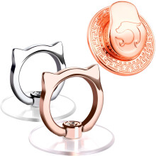 Cat Phone Ring Grip & Car Phone Holder Hook (Mix & Rose Gold)