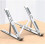 Stand and Mount Compatible with Alienware x14 - Compact QuickSwitch Laptop Stand, Multi Angle Viewing Foldable Riser - Metallic Silver 2