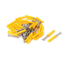Manufacturer 6x30mm Plastic Expansion Anchor Wall 25pcs w Screws (Color : Multiple Colors, Size : Medium)
