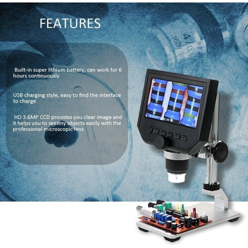 Microscope Kit 600X 3.6MP Digital Microscope LED Magnifier for Mobile Phone 1
