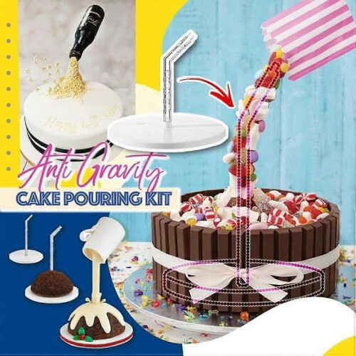 Cake Pouring Kit Anti Gravity Cake Stand Reusable DIY Decorative Cake Kit Baking Tools Create Unique 1