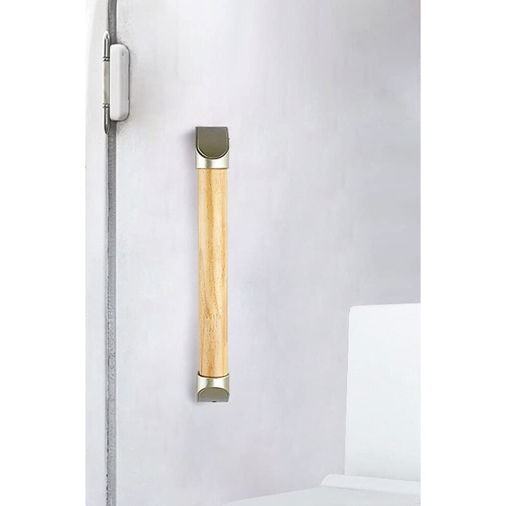 Solid Wood Japanese Style Bathtub Grab Bar, Wall Mounting Assist Handrail for Elderly, Towel Rack