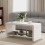 Homcom HOMCOM High Gloss Storage Coffee Table, Centre Table for Living Room, White 1