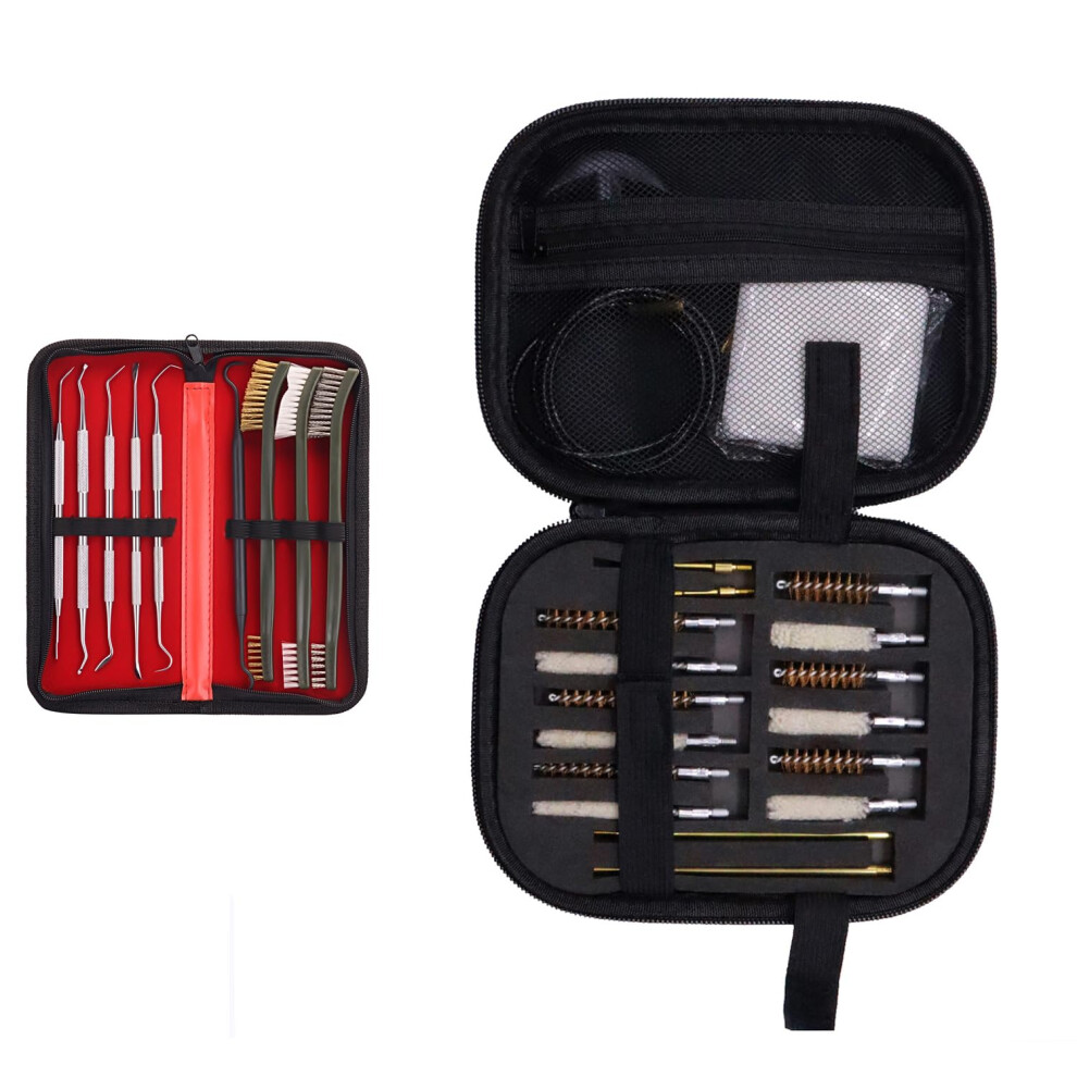 Gun Cleaning Brushes Universal Handgun Cleaning Kit Pistol Cleaning Kit .22/.27/.30/.38/.40/.45 Caliber