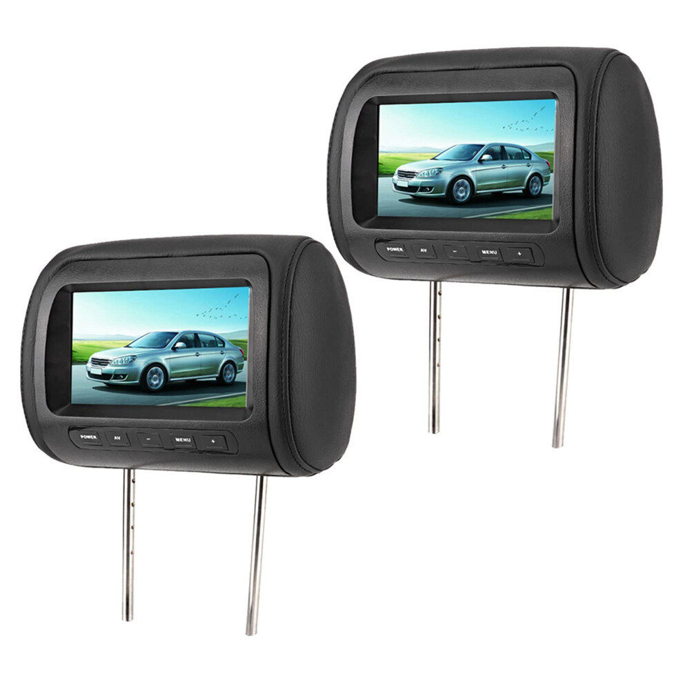 Car Tv For Back Seat, 2Pcs 7 In Control Headrest Lcd Video Monitor Mp5 Display Dvd Player Black 940534697874
