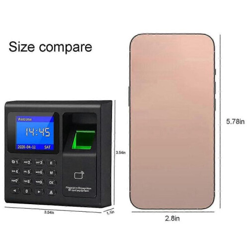 Time Attendance Machine Fingerprint Password Time Clock for Employee with Finger Scan, Rfid And Pin 2