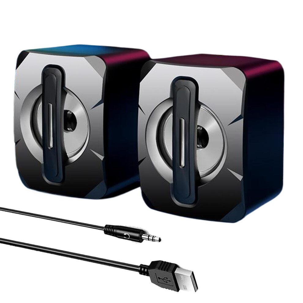 Rgb Desktop Speakers, 2.0 Channel Pc Computer Stereo Speaker With 7 Colorful Led Modes 940534698321