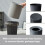 Modern Round Waste Basket,2.1Gal/8L Open Top Trash Bin,White Garbage Can with Removable Plastic Bin 4