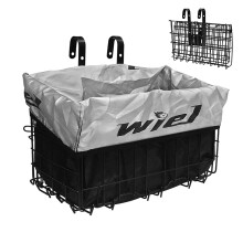 Bike Basket with Black Liner Rainproof Cover, Folding Steel Bicycle Basket Easy Install Ref:EJa