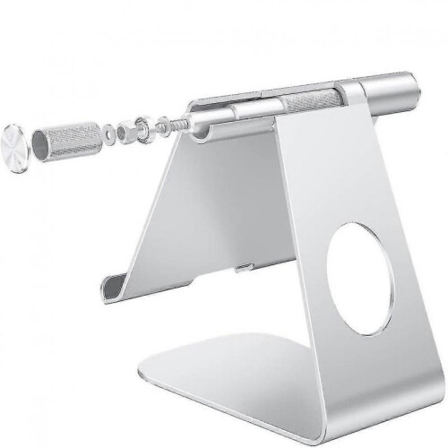 Adjustable Tablet Stand Folding Stand Desktop Aluminum Base Stand - Silver 1