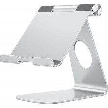 Adjustable Tablet Stand Folding Stand Desktop Aluminum Base Stand - Silver