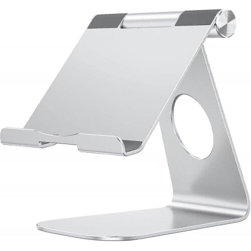 Adjustable Tablet Stand Folding Stand Desktop Aluminum Base Stand - Silver
