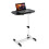 Small Mobile Standing Desk, Adjustable Height Computer Desk with 360 Rolling Casters, Tilting Overbed Table for Home Office and School, White 1