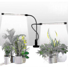 Grow Light,sunlight White 50w 84 Led Dual Head Clip Plant Lights, 4/8/12h Timer 5 Dimmable Levels