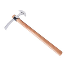 Stainless Steel Double Headed Pickaxe with Wooden Handle, Loosening Soil Digging Multifunctional Mattock Pickaxe Gardening Tools C