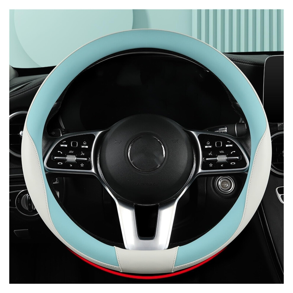 Car Steering Wheel Cover Set Universal Car Steering Wheel Cover Leather Antiwrinkle Delicate Car Interior (Color : 1) 820064799883