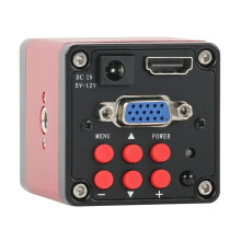 1080P 14MP HDMI VGA Industrial Video Microscope Camera Industry C Mount Camera for Phone Tablet PCB IC Observe Soldering Repair(Red VGA HDMI)