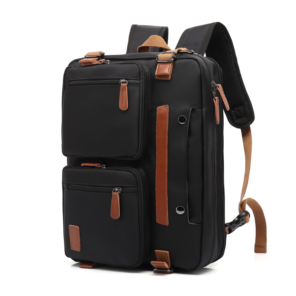 3 In 1 Laptop Bag For Men, 17.3 Inch Work Bags For Men, Laptop Backpack, Briefcases, Messenger Bag, Computer Bags For Laptops For Men Women, Black 820064800633