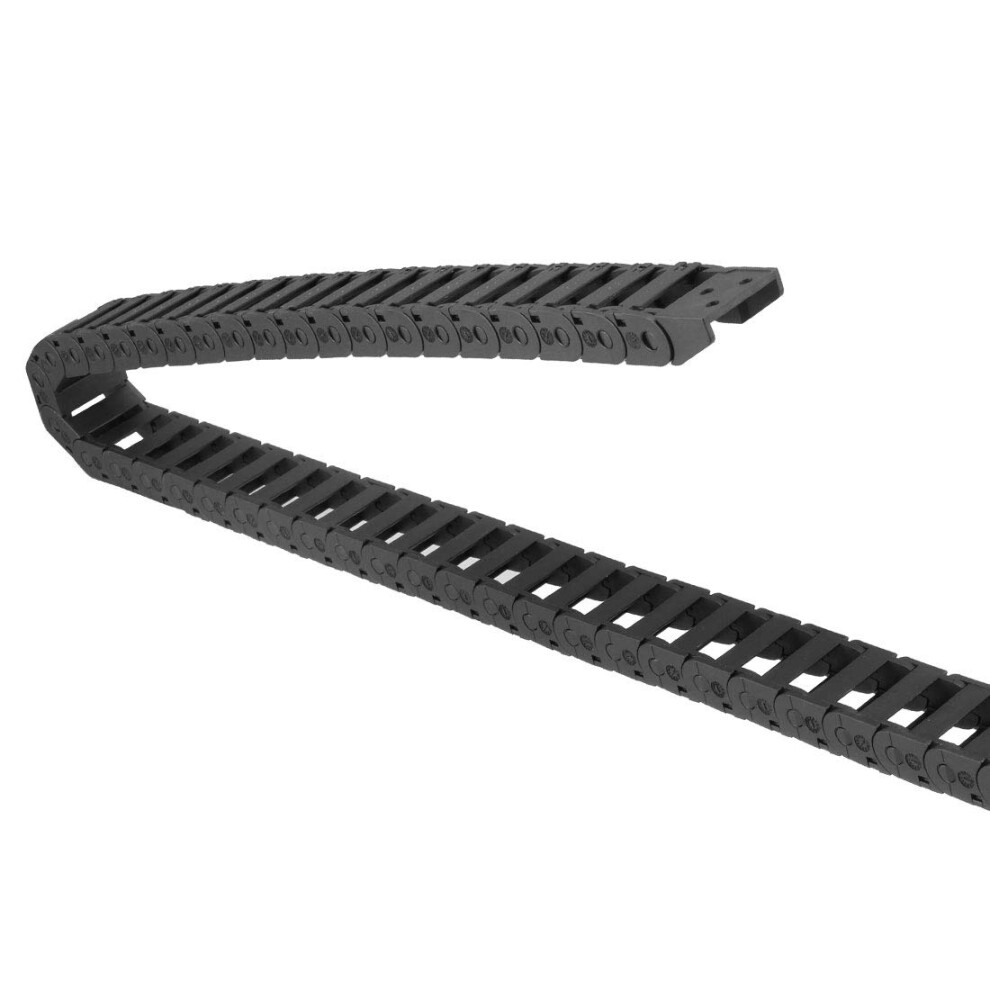 Drag Chain Cable Carrier Open Type With End Connectors 10X20mm 1 Meter Plastic For Electrical Cnc Router Machines Black 820064800879
