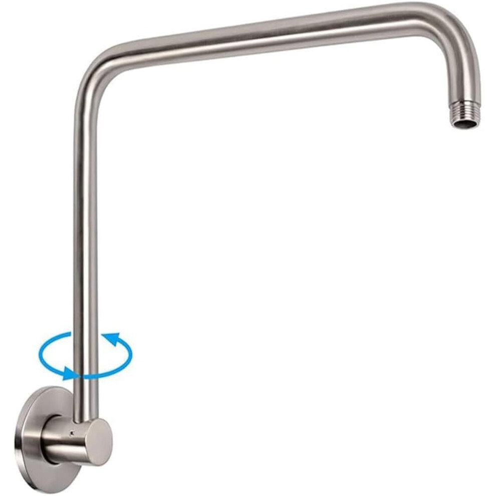 Rain Shower Head Extension Arm With Flange Adjustable 360Degree Rotation (Brushed Nickel) 820064801258