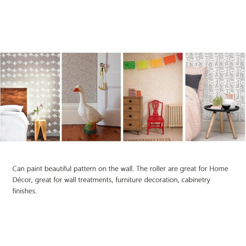 7' DIY Patterned Paint Roller Decorative Rubber Roller with Plastic Handle  More Than 300 Patterns 1