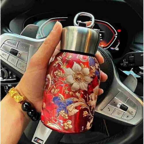 (Flower Shadow Red) Stylish & Portable Insulated Water Bottle,Keep Drinks Hot or Cold