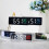 (Green) Large Digital Wall Clock Temperature And Humidity Week Display Brightness Adjustable Electronic LED Table Alarm Clock 12/24H 5