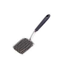 (Black Square Head) 3-in-1 Chainmail Grill Scrubber,Chain Mail Grill Scrubber Cast Iron,Hairless