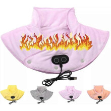(Purple) Electric Heating Shoulder Pads USB Heated Wrap Neck Massager Electric Warm Cervical Shawl Relief Fatigue Thermal Compress Back