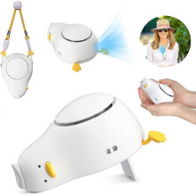 Dww-Mini ventilateur de cou en forme de canard Mini ventilateur portable avec cordon rglable, ventilateur Usb avec 3 niveaux de recharge pour le maqui