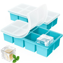 Large Ice Cube Trays for Whiskey: Big Silicone Ice Cube Trays - 2Inch Square Ice Cubed Tray