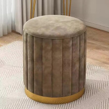 Round Velvet Storage Ottoman, Low Round Leather Ottoman, Sponge Vanity Stool Chair, Upholstered Foot Rest