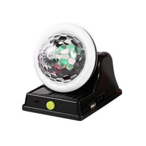 (Black)Solar Charging Colorful Magic Ball RGB Atmosphere Light, Solar-Disco Ball Light