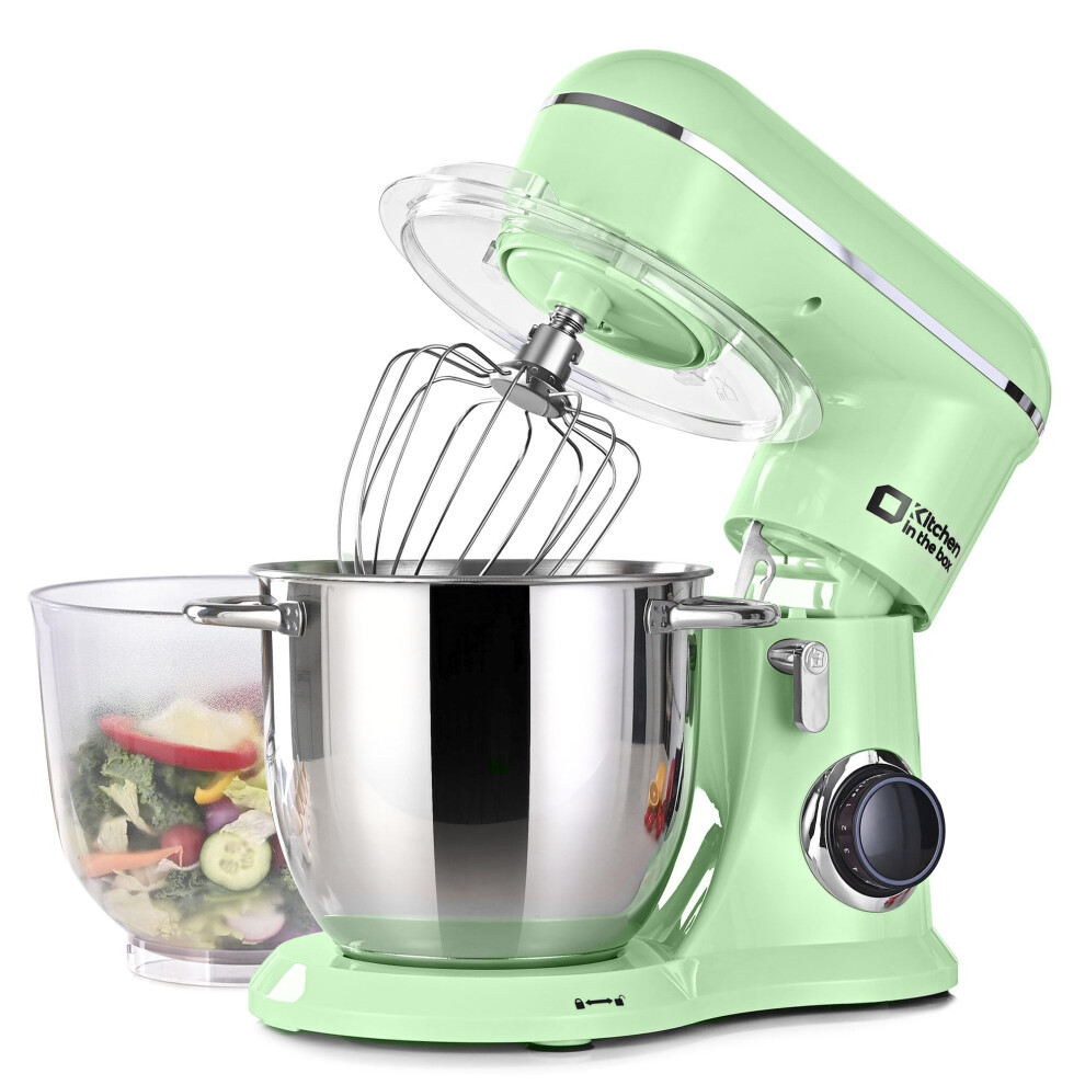 Stand Mixer, 4.5QT5QT Two bowls Electric Food Mixer, 10 Speeds Household Kitchen Mixer (Green)-image-OPC-PHXWQMJ-NEW