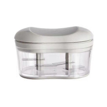 (Gray) Food Chopper Manual Garlic Mincer Onion Vegetable Chopper Easy to Hand Push Cut