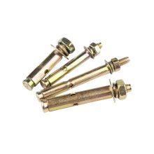Expansion Screw Stainless Steel/Carbon Steel Zinc Plated Wedge Anchor Expansion Bolt M6 M8 M10 M12 M14 5pcs(Galvanized,M6X70mm)